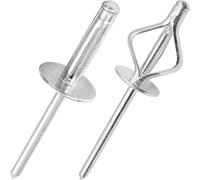 50Pcs Aluminum Tri Fold Blind Rivets, Silver, Ø4.0x20 Large Head 12mm | Aluminum Alloy, Folding Blind Rivets, Tri-fold Exploding Pop Rivets, For Soft or Plastic Materials, Tri Grip Rivets