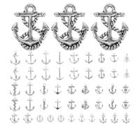 50pcs Anchor Charm Pendant Vintage Zinc Alloy for DIY Keyring Craft
