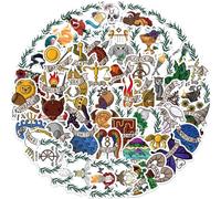 50PCS Ancient Greek Culture Stickers for Water Bottle,Greek Mythology Stickers,Waterproof Vinyl Stickers Perfect for Laptop Phone Water Bottle Journal Car Skateboard Luggage (Colourful)