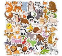 50PCS Animal Stickers for Kids,Boys,Waterproof Vinyl Cute Animal Stickers for Scrapbooking,Water Bottle Laptops Aesthetic Scrapbook Luggage Sticker School Rewards Party Favors