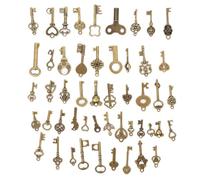 50PCS Antique Bronze Skeleton Keys, Alloy Vintage Key Charms for DIY Crafts | DIY Hand-Made Skeleton Keys Charm, Bronze Key Decoration for Making Bracelets, Necklaces or Other Pendants