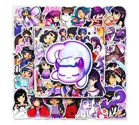 50Pcs Aphmau Stickers Cute Cartoon Anime Sticker for Laptop Skateboard Water Bottle Luggage Computer Hydro Flask Phone Car Bike,Vinyl Waterproof Game Sticker for Teens Kids Adults