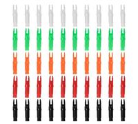 50Pcs Arrow Nocks 244 ID 620mm Plastic Inserts for Carbon Fiberglass Aluminum Shafts Red White Green Orange Hunting Practice