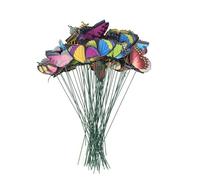 50pcs Artificial Butterfly Stick Pvc Single Layer Wings with Magnets