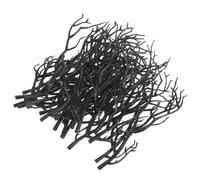 50pcs Artificial Deer Antler Branch Decor for Vases and Arrangements | Black Plastic Twigs, Scandinavian Rustic Style, DIY Crafts, Shelves, Event Decorations, Low-maintenance