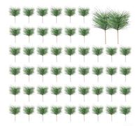 50Pcs Artificial Green Pine Needle Branches For Holiday Wreath Garden Decor