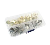 50Pcs Assorted Gold and Silver Picture Hanging Tacks Wall Mounted Photo Frame Hangers Clocks and Nails Hooks Artwork Display Hangers