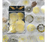 50Pcs Astrology Stickers Sun Moon Gold Foil Vinyl Decals for Journals Scrapbooks Planners Laptops and Notebooks Lovers Fans and Celestial Enthusiasts