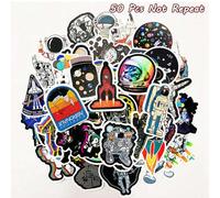 50Pcs Astronaut Stickers, Cute Stickers for Hydroflasks Trendy Cute Vinyl Waterproof Stickers for Water Bottles, Skateboard Phone Laptop Stickers for Kids Teens Girls (Astronaut)