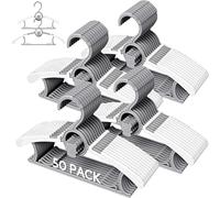 50PCS Baby Clothes Hangers for Closet, Extendable & Stackable Adjustable Non-Slip Toddlers Kids Hangers, Closet Orgainizers for Nursery Infant Boys Girls Adult Clothes Pants, Grey, 11"-14"