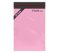 50pcs Baby Pink Parcel Bags, Postage Bags, Mailing Bags 17x24 Sizes 50 Pack Poly Postal Bags Self Seal iSOUL Large Mailing Bags Packaging Assorted Mailers Posting Shipping Post Bag Envelopes