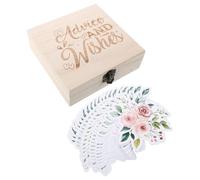 50pcs Baby Prediction Cards with Wooden Keepsake Box Floral