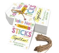 50pcs Back to School Gift Tags for Teacher, First Day of School Sticky Note Favor Tags for Team Sticks Together and Welcome Back Staff (Sticks)