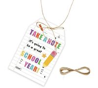 50pcs Back to School Thank You Tags, A Little Treat to Make Your First Day Sweet Gift Tag with String, Welcome Back to School Thank You Paper Tags for Students/Teachers