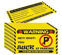 50Pcs Bad Parking Cards, HARY You Parked Like an Idiot Funny Parking Violation Cards, 3.54"x2" Parking Ticket Stickers with Multi Violation Reasons, Hilarious Car Accessories
