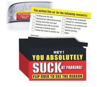 50Pcs Bad Parking Notes, Absolutely Suck at Parking Notes, Funny Parking Violation Notes, Novelty Joke Prank Funny Ticket with Multi Violation Reasons (50PCS)