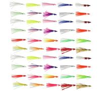 50Pcs Baits Soft Fishing Lures Squid Skirts 5-12cm Artificial Glow Trolling Skirt Lures Saltwater Rubber