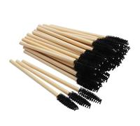 50PCS Bamboo Lash Mascara Wands - Black Disposable Eyelash Brushes Spoolies- Eyelash Mascara Applicator Brush Makeup Tools for Eye Lash Extensions