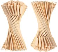 50Pcs Bamboo Paddle Skewers Bbq Sticks 18Cm Wooden Picks Fruit Kebab Cocktail Camping Party