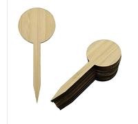 50Pcs Bamboo Plant Labels, Wooden Plant Sign Tags Garden Markers for Seed Potted Herbs Flowers Vegetables DIY Crafts Labels (Round)