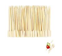 50PCS Bamboo Skewers for Appetizers,Bamboo Cocktail StickYakitori Skewer BarbecueSkewers,Mini Food Sticks,BambooPaddle Skewers Wooden Paddle Sticks Barbeque SkewersCocktail Picks for Grill Party