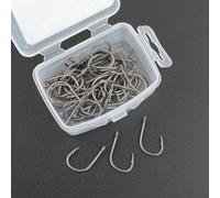 50pcs Barbed Carp Fishing Hooks for Rigs Size 2# 4# 6# 8# High Carbon Steel Fishhooks Model 8001 Bulk Pack for Serious Anglers (Number 8)