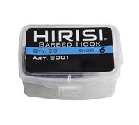 50pcs Barbed Carp Fishing Hooks for Rigs Size 2# 4# 6# 8# High Carbon Steel Fishhooks Model 8001 Bulk Pack for Serious Anglers (Number 6)