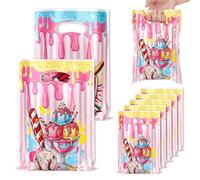 50pcs Baseball Ice Cream Drip Gift Bags, 25x18cm/9.84x7.08in Plastic Baseball Ice Cream Drip Goodie Treat Bags for Theme Birthday Party Game Celebrations Supplies