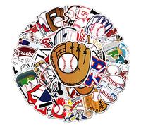 50pcs Baseball Stickers for Kids and Adults Waterproof Set PVC Vinyl,Baseball Team Sports Decals for Motorcycles, Skateboards, Helmet, Luggage Cases, Laptops, Water Bottles, Great Gift for Teens