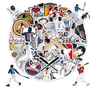 50Pcs Baseball Theme Stickers - Waterproof Vinyl Sport Decals for Teens Adults, Kids Boys Girls | Trendy Laptop, Water Bottle, Phone, Car, Bike, Luggage Decoration