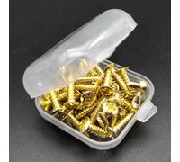 50pcs Bass Pickguard Screws for phillips Oval for Head 3x12mm For Electric Guitar Scratchplate Control Cover With Case(Gold)