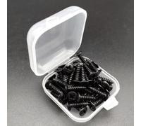 50pcs Bass Pickguard Screws for phillips Oval for Head 3x12mm For Electric Guitar Scratchplate Control Cover With Case(Black)