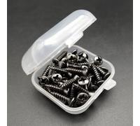 50pcs Bass Pickguard Screws for phillips Oval for Head 3x12mm For Electric Guitar Scratchplate Control Cover With Case(Titanium color)