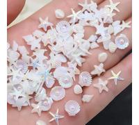 50Pcs Beach Nail Charms Ocean Theme Starfish Shell Nail Rhinestones Summer Beach Multi Shape Nail Jewels and Gems Cute Nails Charms Manicure Decoration DIY Accessories Kit for Women