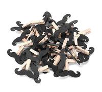 50Pcs Beard Shape Craft Clips, Boxwood Wooden DIY Decoration 3.5cm Length - Durable Handmade Clips for Photo Hanging, Romantic Gifts & Home Country House Decor