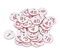 50Pcs Beehive Tags ABS Durable Numbered Sign Labels with Hole Weatherproof Round Beekeeping Tags for Livestock Management and Honey Bee Hive Organization 3.5cm Diameter (1-50)