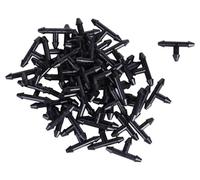 50Pcs Black,3/5 Tee Connectors Plastic Micro Drip Pipe Connector Universal Portable Lightweight Drip Irrigation Joint Micro Spray for Watering Systems Garden Tool Automatic Irrigation Equipment