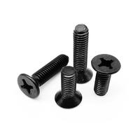 50PCS Black 304 A2-70 Stainless Steel M1.6 M2 M2.5 M3 Cross Recessed Phillips Flat Countersunk Head Screw Bolt(4mm,50pcs M3)