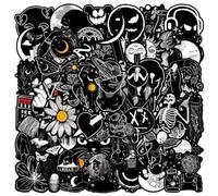 50Pcs Black Anime Stickers Pack, Waterproof Cool Graffiti Decals for Laptop, Skateboard, Journal, Scrapbooking, Water Bottle, Hydro Flask, Computer