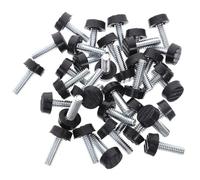 50pcs Black Furniture Levelers with 1/4 Thread Pp Galvanized Iron