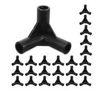 50PCS Black PE Canopy Tent Pole Connectors 9.5mm Frame Repair Joints | Plastic Corner Coupling Pieces for Portable Shelters, Garden Gatherings, Camping Sites and DIY Repairs