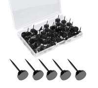 50Pcs Black Push Pins for Cork Board, Heavy Duty Flat Head Drawing Pins for Wall, Notice Board, Photo Hanging, Office & Home Use