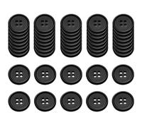 50PCS Black Resin Buttons, Black Domed Round Buttons 4 Hole Button 15mm Round Sewing Button Sew On Coat Making for Crafting, Sewing, Replacement, Knitting(24L)