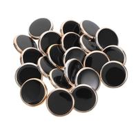 50pcs Black Resin Sewing Buttons Gold Trim, Round Sleeve Button | Dress Shirts and Trousers, Decorative Clothing Repair, Elegant Finish, Winter Season Styling, Home Sewers