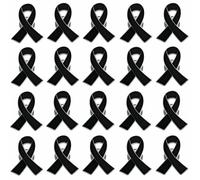 50PCS Black Ribbon Pins Black Awareness enamel lapel Pins For Melanoma,Skin Cancer,Accidents,Anti-Terrorism,Gang Prevention Awareness