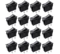 50Pcs Black Toggle Rocker Switch ON/Off Toggle 2 Pin Toggle Press Button Rocker Switch 16A 250VAC Ship Type size 10mm× 15mm Mini for Car Boat Homehold Application