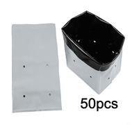 50Pcs Black White Planting Bags for Vegetables for Soilless Cultivation and Root Health (8L)