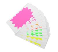 50pcs Blank Burst Shape Price Tag Stickers, Fluorescent Coated Labels | Writable Adhesive Sheets for Files and Samples, Neon Colours, Secure on Paper, Plastic, Smooth Surfaces