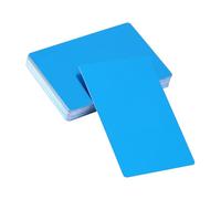 50Pcs Blank Business Cards, 5 Colors Metal Engraved Smooth Name Cards, Aluminium Alloy Business Cards, Mini Thank You Cards for Distinguished Identity (Blue)