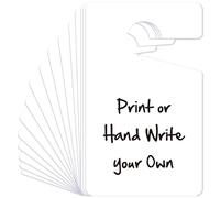 50pcs Blank Parking Permit Hang Tag,Blank Write-On Door Knob Hanger Tags,DIY PVC Plastic Rearview Mirror Hanging Pass,Tear & Water Resistant Permanent or Temporary Car Tags (White)